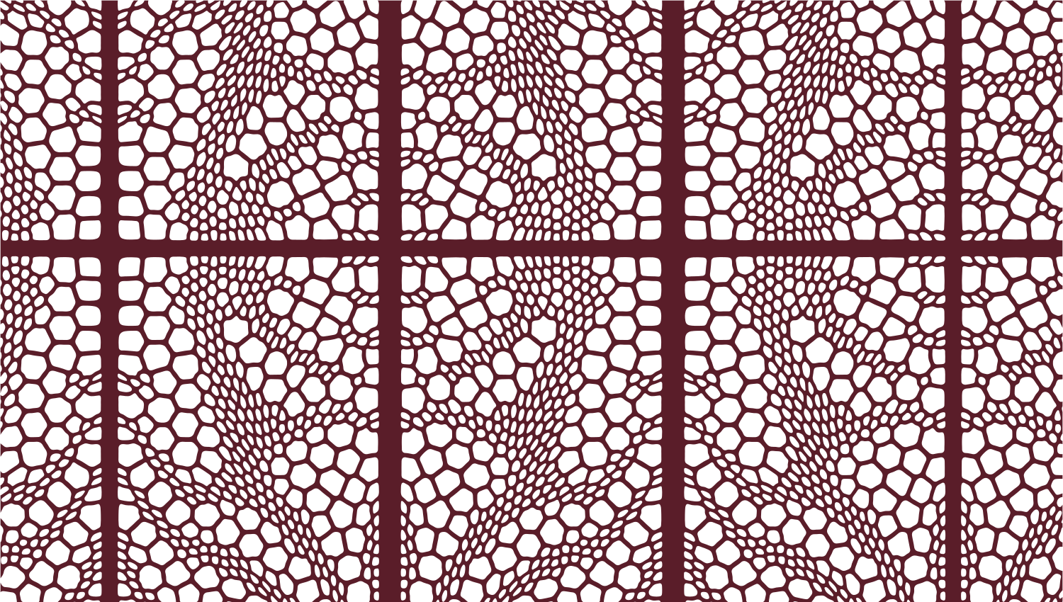 Parasoleil™ Cellular Flow© pattern displayed with a burgundy color overlay